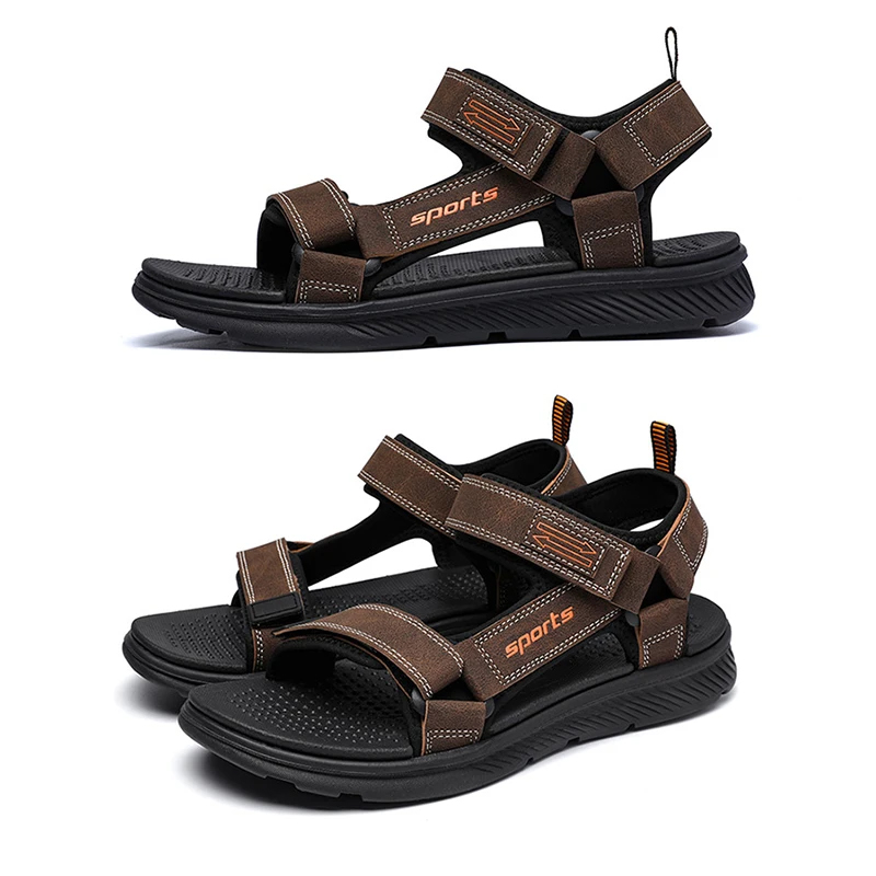 Outdoor Summer Men's Sandals Summer Breathable Sport Beach Shoes Plus Size Non-Slip Mens Casual Sandalis Black